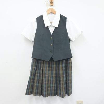 【中古】静岡県 富士宮北高等学校 女子制服 3点（ベスト・シャツ・スカート）sf021651