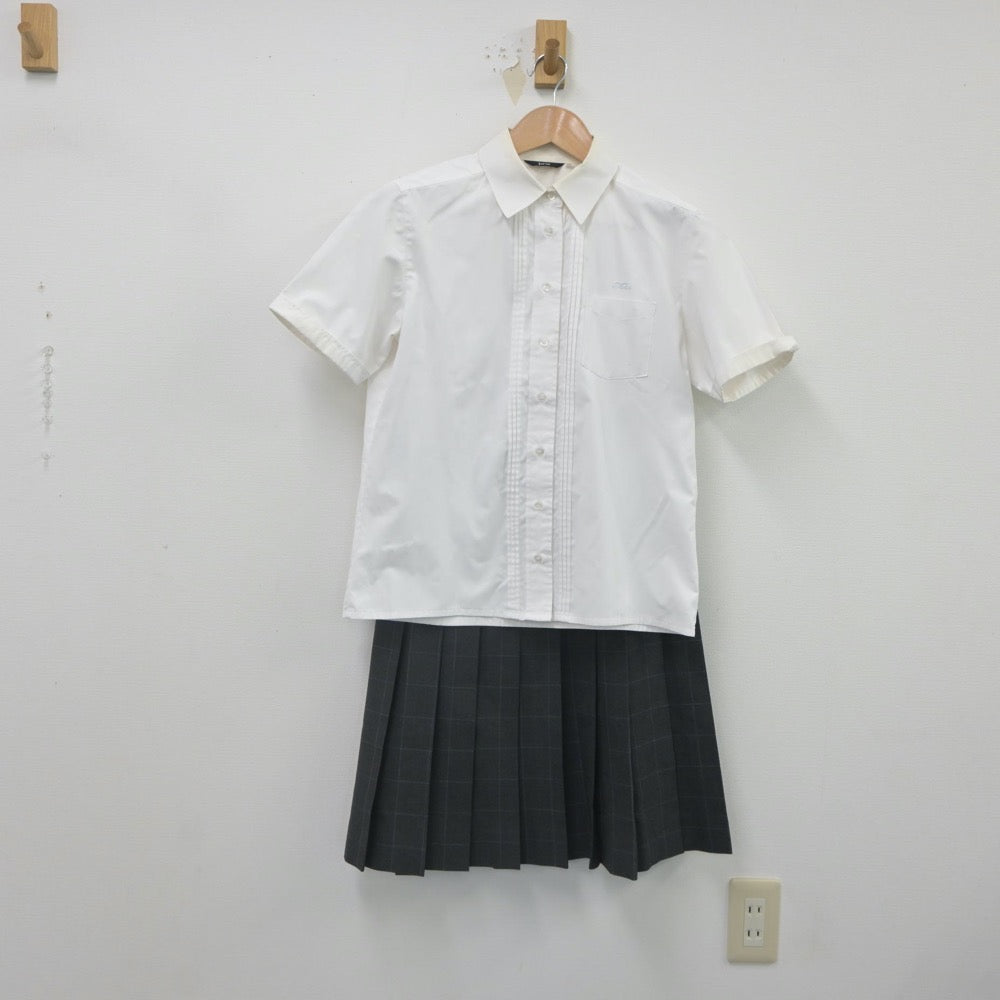 【中古】千葉県 東邦大附属東邦高等学校 女子制服 3点（ニットベスト・シャツ・スカート）sf021694