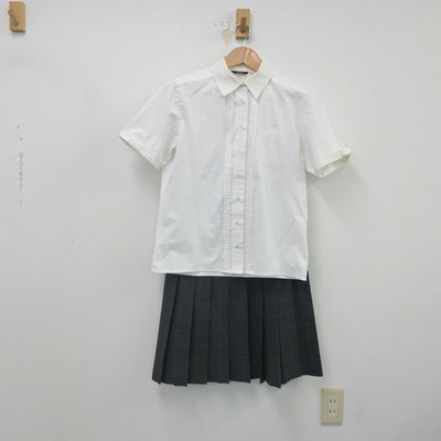 【中古】千葉県 東邦大附属東邦高等学校 女子制服 3点（ニットベスト・シャツ・スカート）sf021694