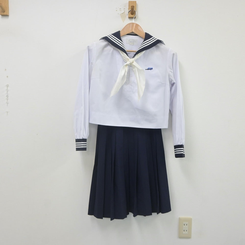 【中古】広島県 広島皆実高等学校 女子制服 4点（セーラー服・スカート）sf021697