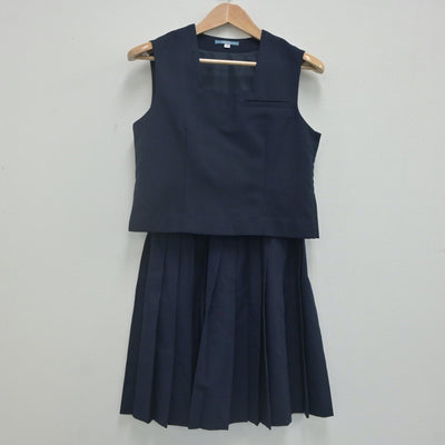 【中古】兵庫県 兵庫高等学校 女子制服 2点（ベスト・スカート）sf021708