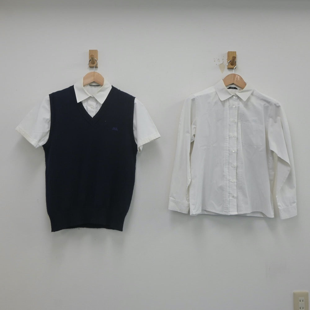 【中古】千葉県 東邦大学付属 東邦中学校・高等学校 女子制服 3点（シャツ・ニットベスト）sf021710