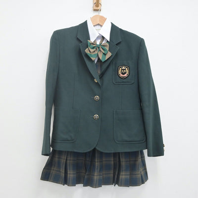 【中古】東京都 足立西高等学校 女子制服 5点（ブレザー・シャツ・ベスト・スカート）sf021711