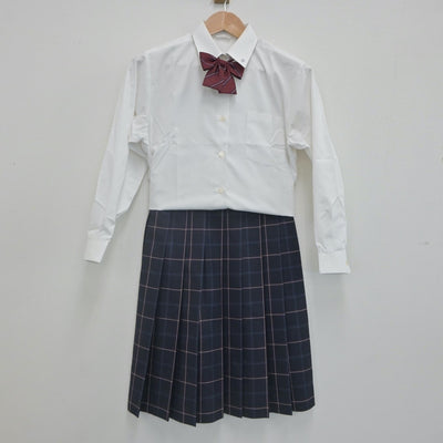 【中古】千葉県 麗澤中学・高等学校 女子制服 3点（シャツ・スカート）sf021723