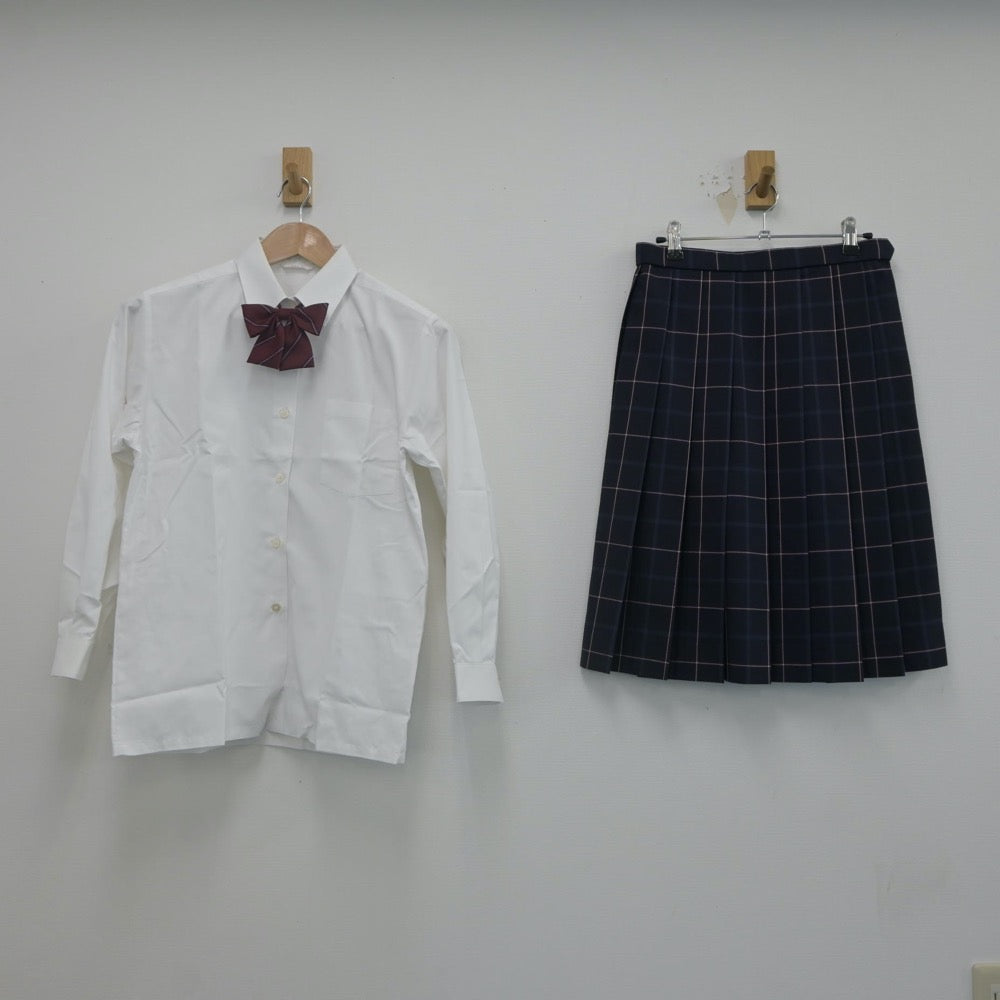 【中古】千葉県 麗澤中学・高等学校 女子制服 3点（シャツ・スカート）sf021723