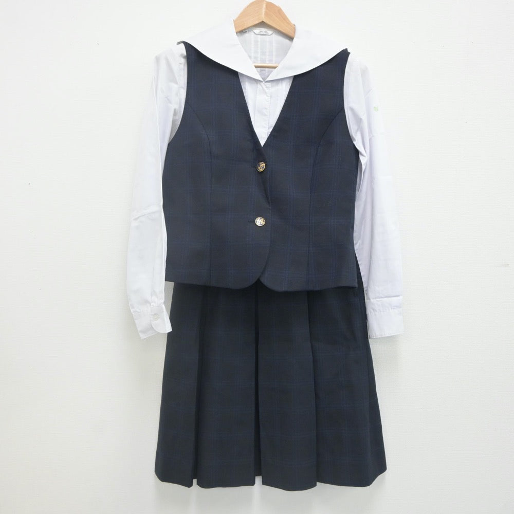 【中古】神奈川県 東海大学付属相模高等学校 女子制服 4点（ブレザー・シャツ・ベスト・スカート）sf021729