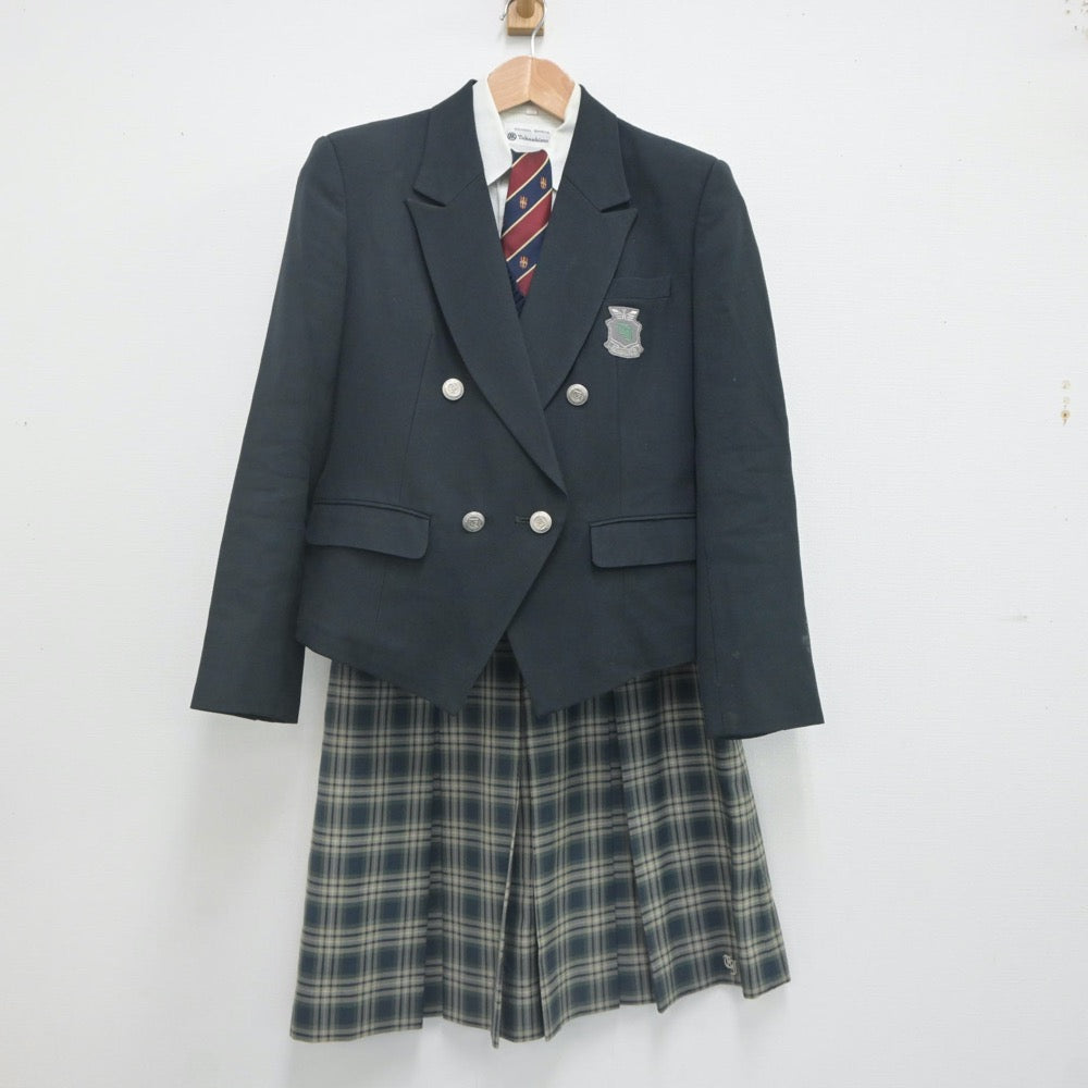 【中古】東京都 東京実業高等学校 女子制服 5点（ブレザー・シャツ・ニットベスト・スカート）sf021730