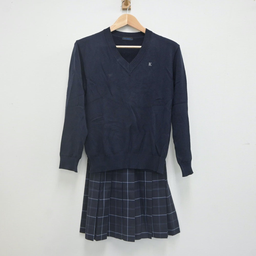 【中古】東京都 駒込高等学校 女子制服 4点（ブレザー・ニット・スカート）sf021733