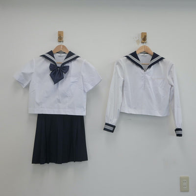 【中古】東京都 駒場高等学校 女子制服 4点（セーラー服・スカート）sf021739