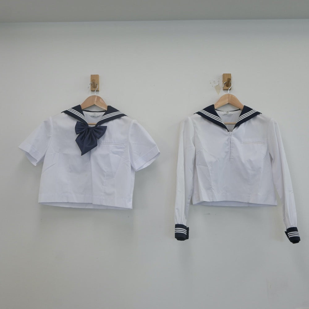 【中古】東京都 駒場高等学校 女子制服 4点（セーラー服・スカート）sf021739