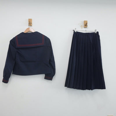 【中古】長崎県 長崎大学附属中学校 女子制服 3点（セーラー服・スカート）sf021756