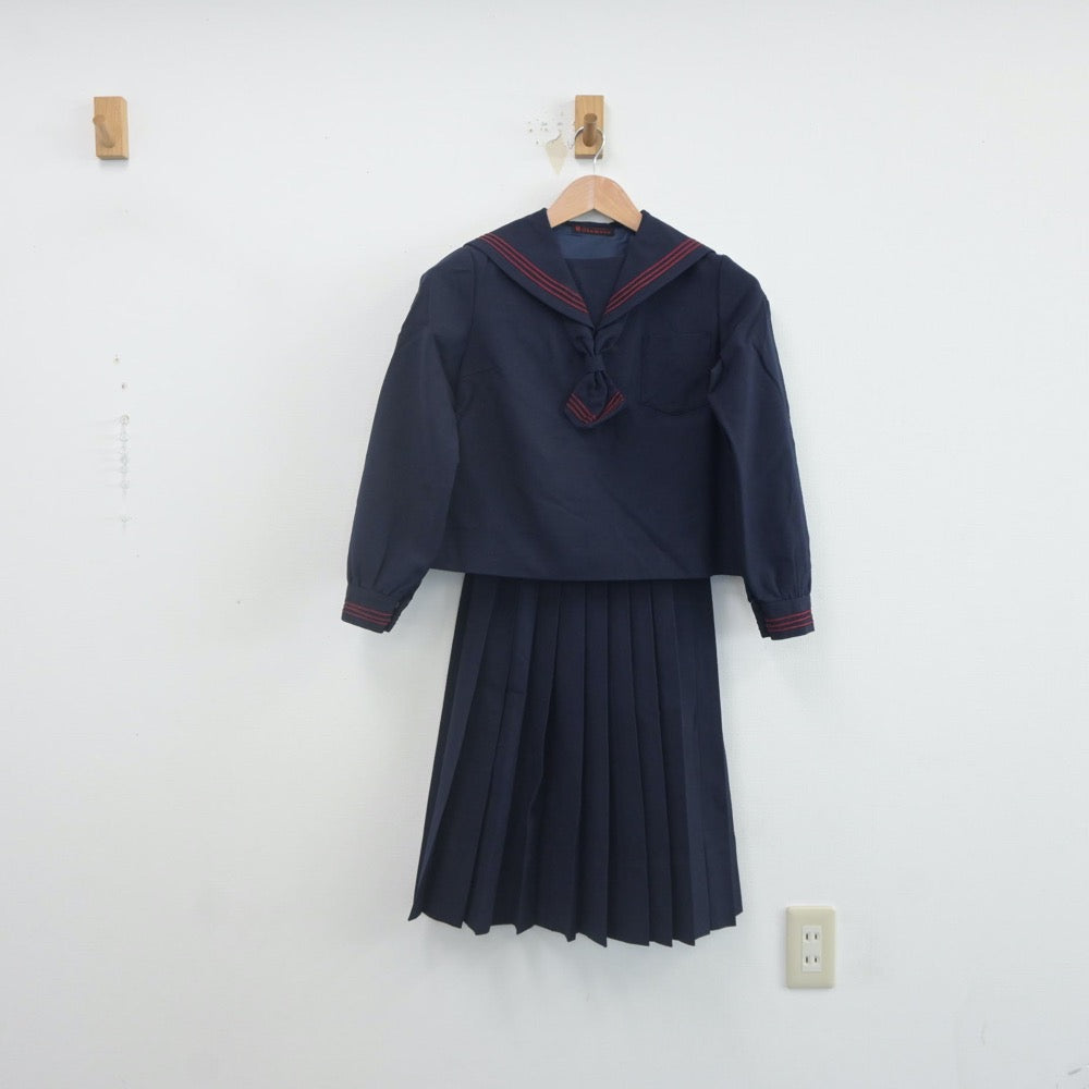 【中古】長崎県 長崎大学附属中学校 女子制服 3点（セーラー服・スカート）sf021757