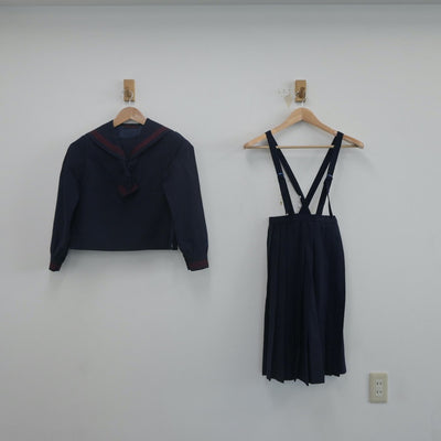 【中古】長崎県 長崎大学附属中学校 女子制服 3点（セーラー服・スカート）sf021757