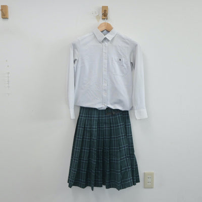 【中古】福岡県 宇美商業高等学校 女子制服 4点（ブレザー・ニットベスト・シャツ・スカート）sf021763