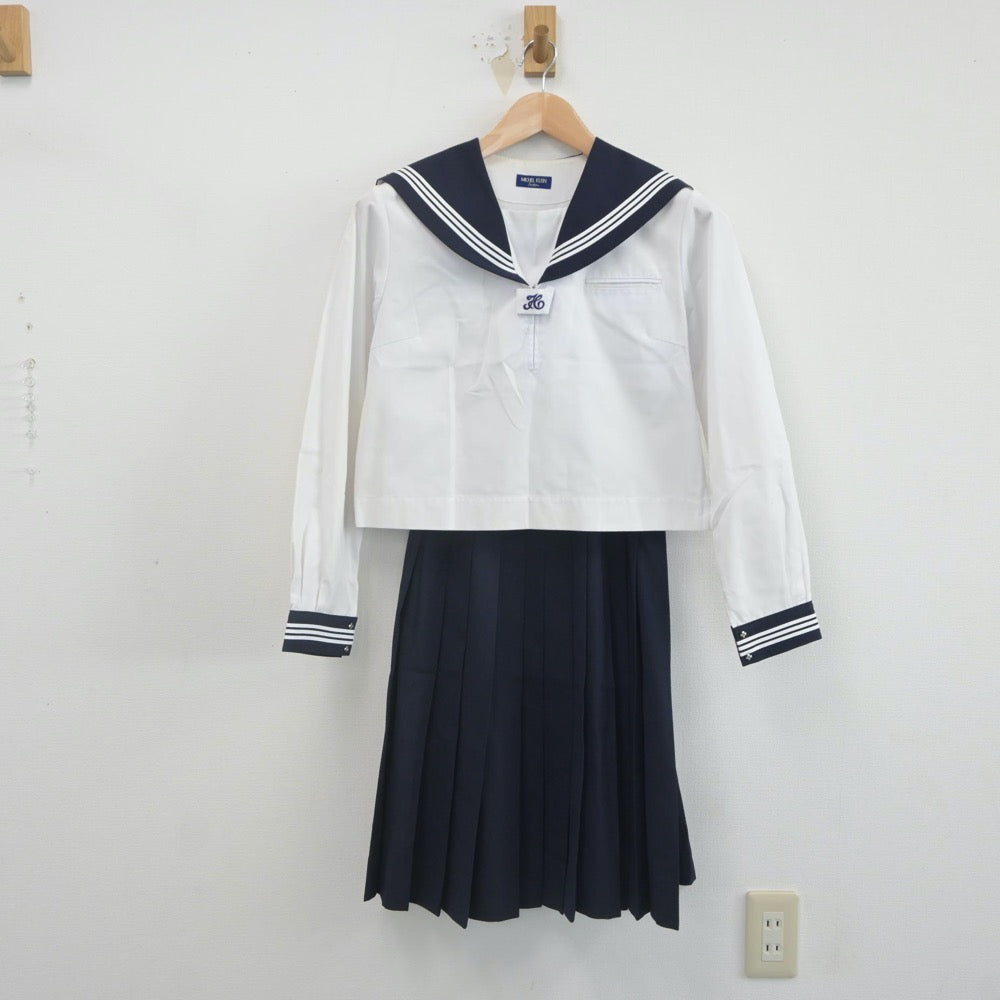 【中古】埼玉県 栗橋東中学校 女子制服 2点（セーラー服・スカート）sf021767