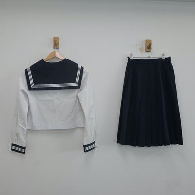 【中古】埼玉県 栗橋東中学校 女子制服 2点（セーラー服・スカート）sf021767