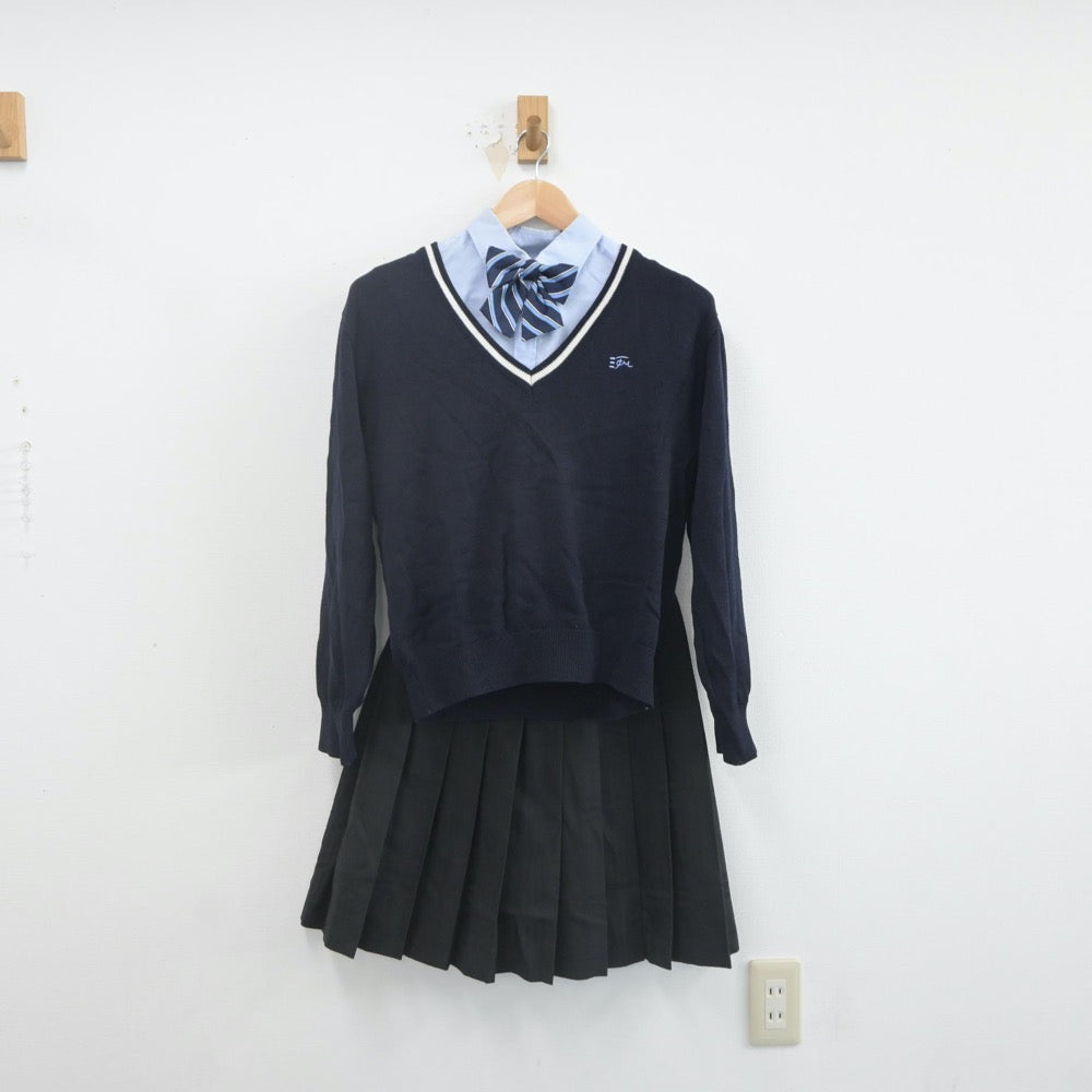 【中古】兵庫県 高砂南高等学校 女子制服 5点（ブレザー・ニット・シャツ・スカート）sf021772