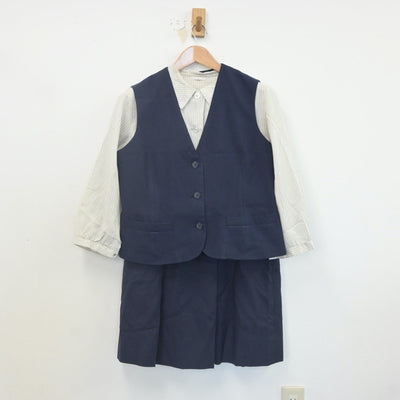 【中古】宮崎県 宮崎西高校 女子制服 4点（ブレザー・ベスト・シャツ・スカート）sf021785