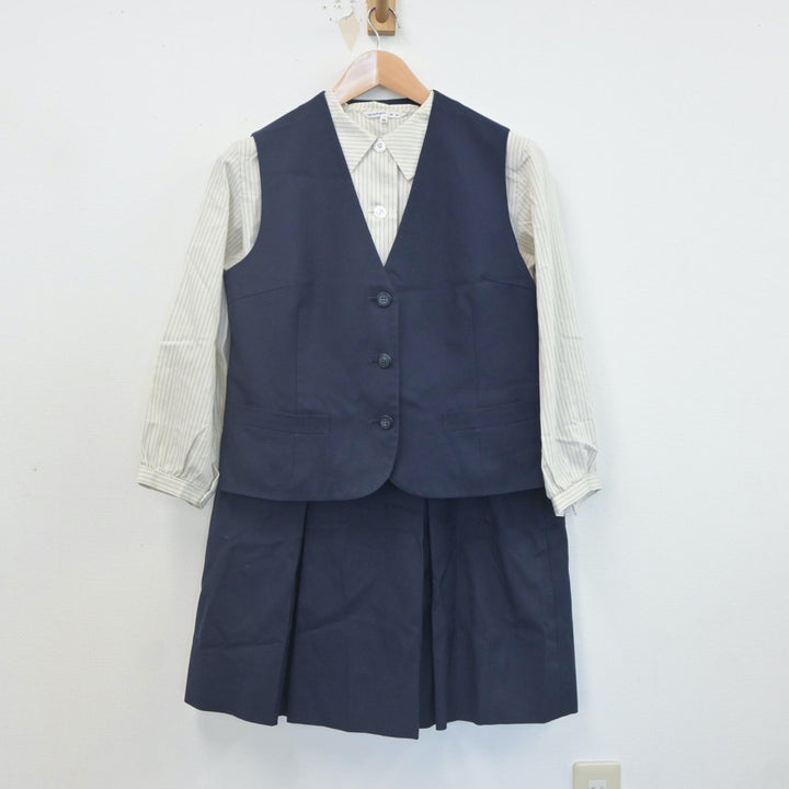 【中古】宮崎県 宮崎西高校 女子制服 5点（ブレザー・ベスト・シャツ・スカート）sf021786