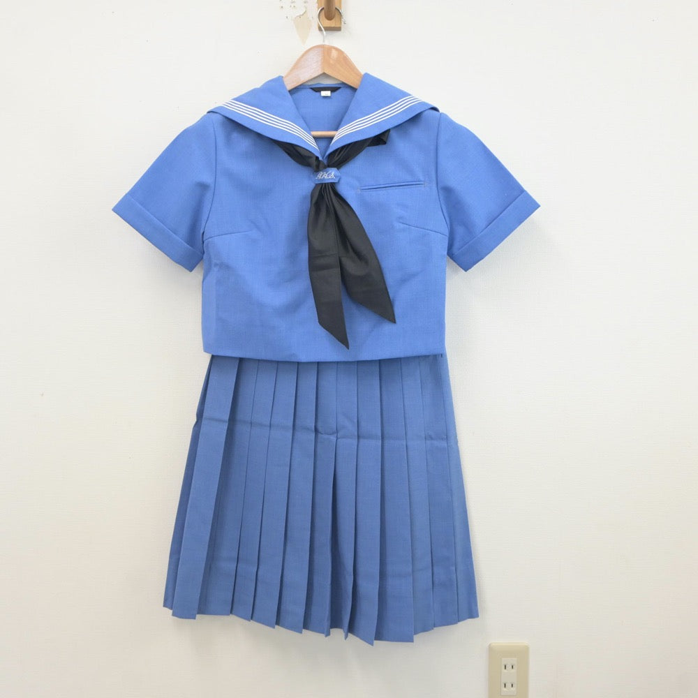 【中古】福岡県 朝倉高等学校 女子制服 3点（セーラー服・スカート）sf021815