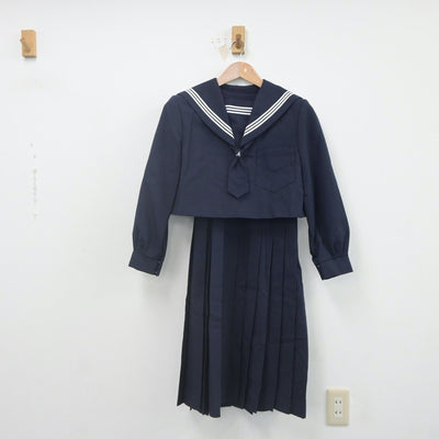 【中古】福岡県 甘木中学校 女子制服 3点（セーラー服・ジャンパースカート）sf021820