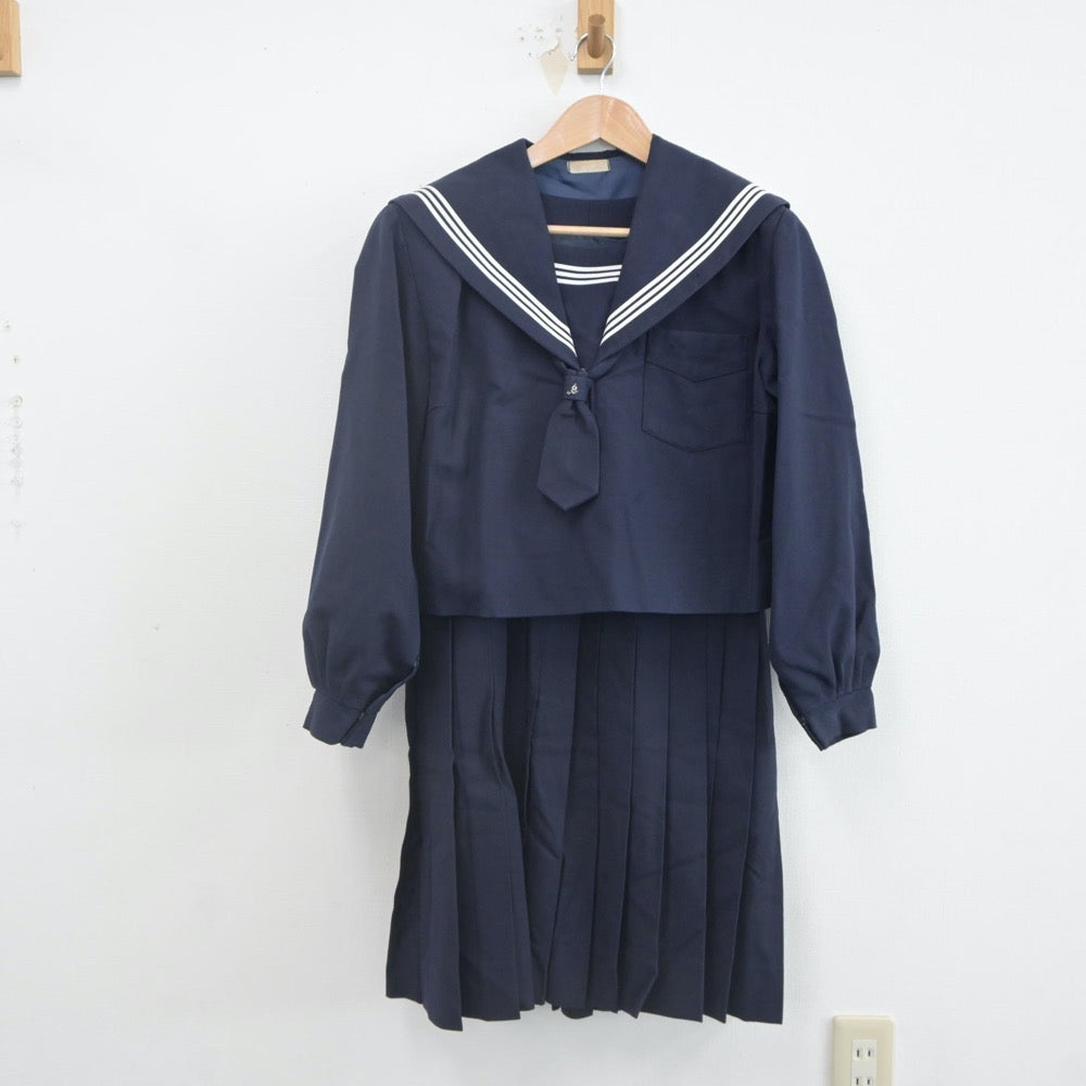 【中古】福岡県 甘木中学校 女子制服 3点（セーラー服・ジャンパースカート）sf021823