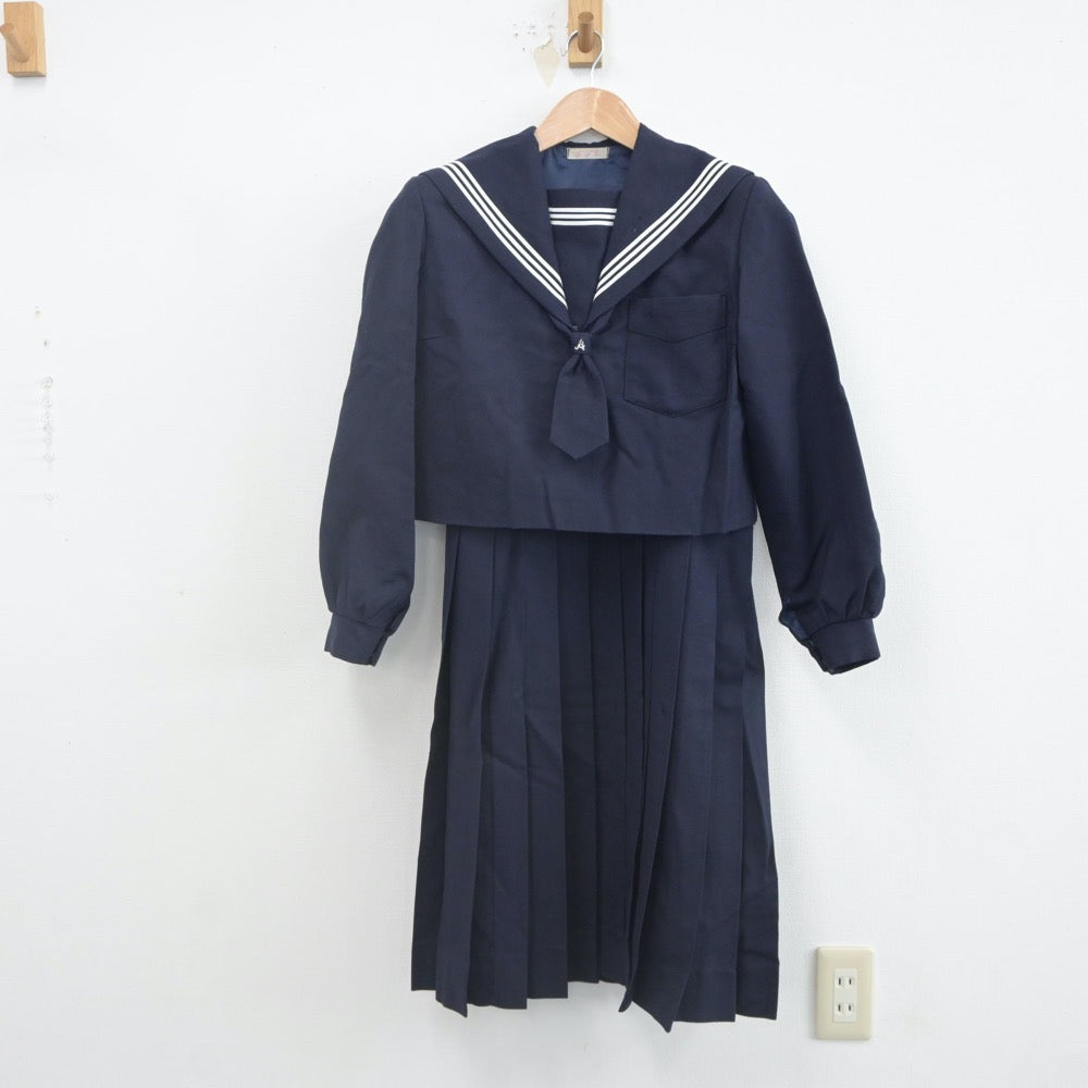 【中古】福岡県 甘木中学校 女子制服 3点（セーラー服・ジャンパースカート）sf021824