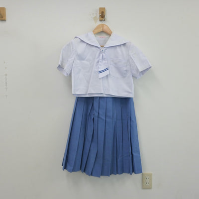 【中古】福岡県 甘木中学校 女子制服 5点（セーラー服・セーラー服・スカート）sf021825