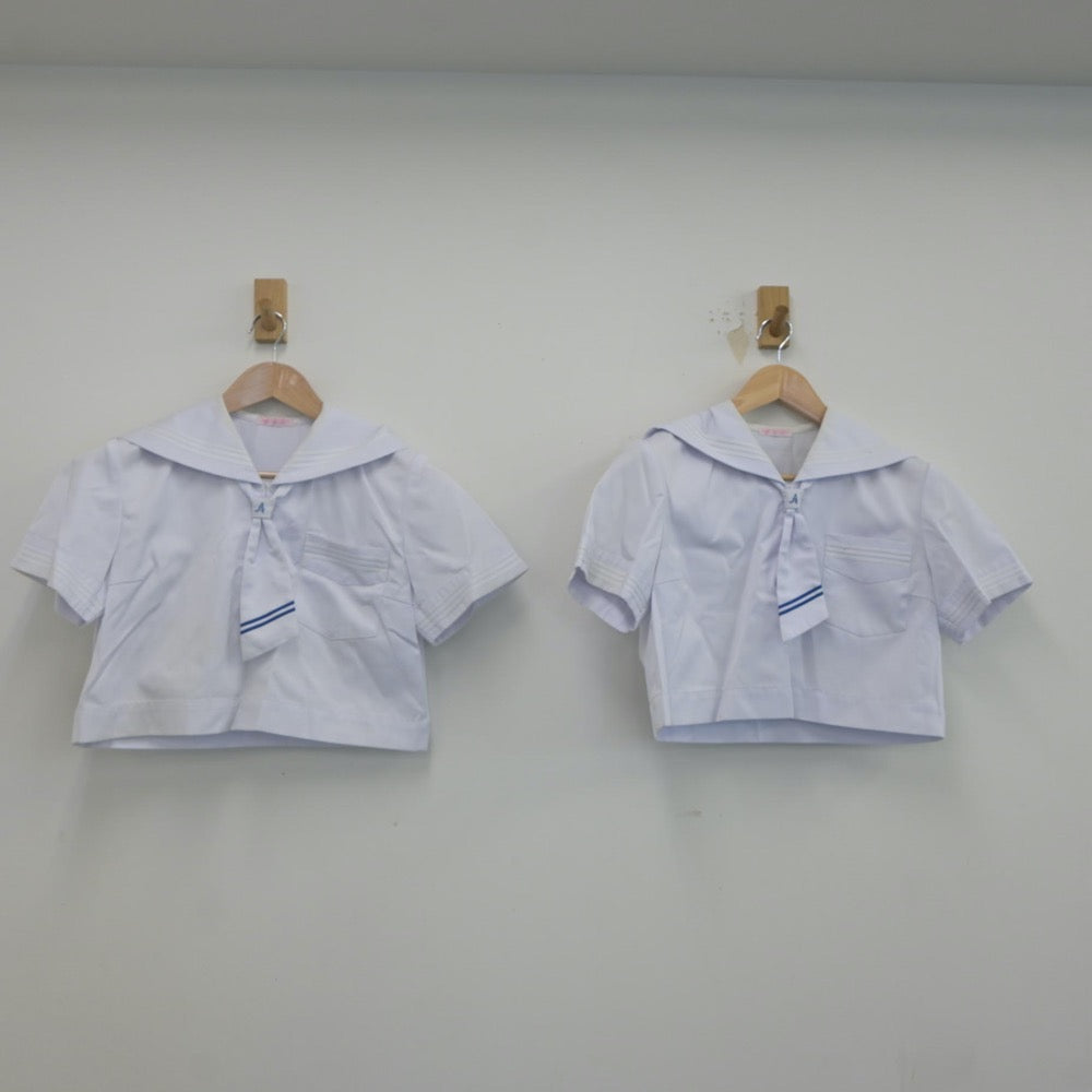 【中古】福岡県 甘木中学校 女子制服 5点（セーラー服・セーラー服・スカート）sf021825