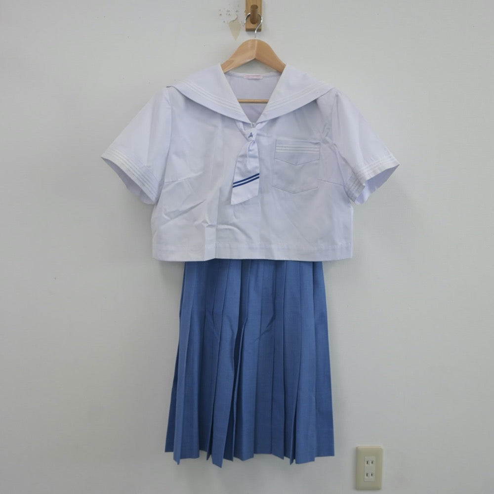 【中古】福岡県 甘木中学校 女子制服 3点（セーラー服・スカート）sf021829