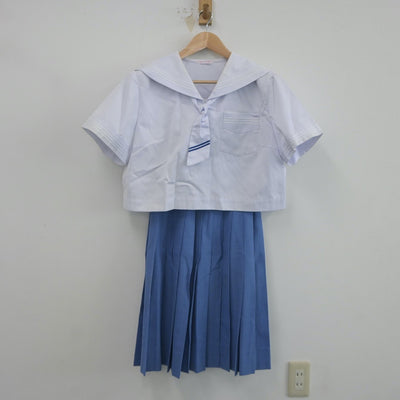 【中古】福岡県 甘木中学校 女子制服 3点（セーラー服・スカート）sf021829