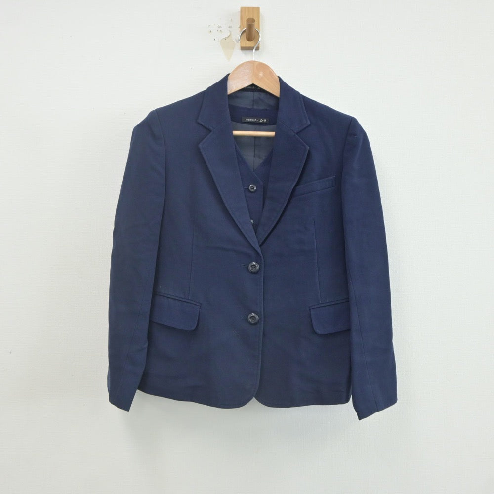 【中古】福岡県 朝倉高等学校 女子制服 2点（ブレザー・ベスト）sf021832