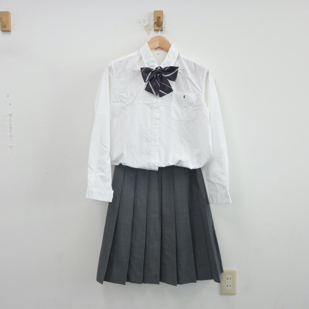 【中古】茨城県 常総学院高等学校 女子制服 3点（シャツ・スカート）sf021841