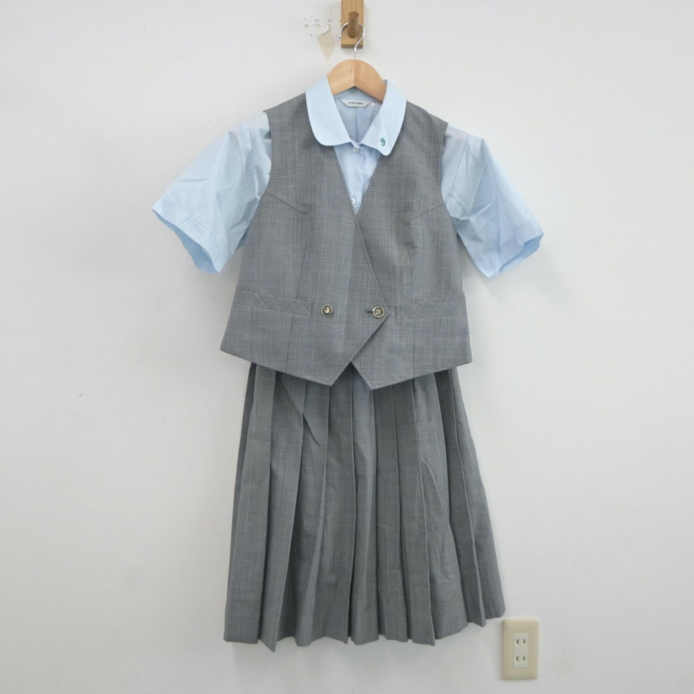 【中古】東京都 都立第四商業高等学校 女子制服 3点（ベスト・シャツ・スカート）sf021845