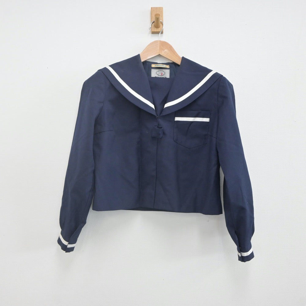 【中古】静岡県 開成中学校 女子制服 2点（セーラー服・スカート）sf021850