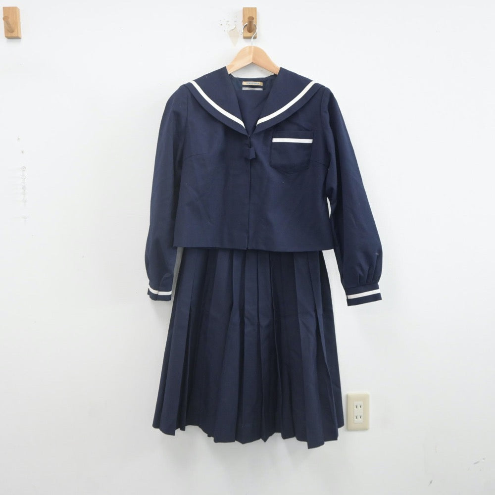 【中古】静岡県 開成中学校 女子制服 4点（セーラー服・セーラー服・スカート）sf021851