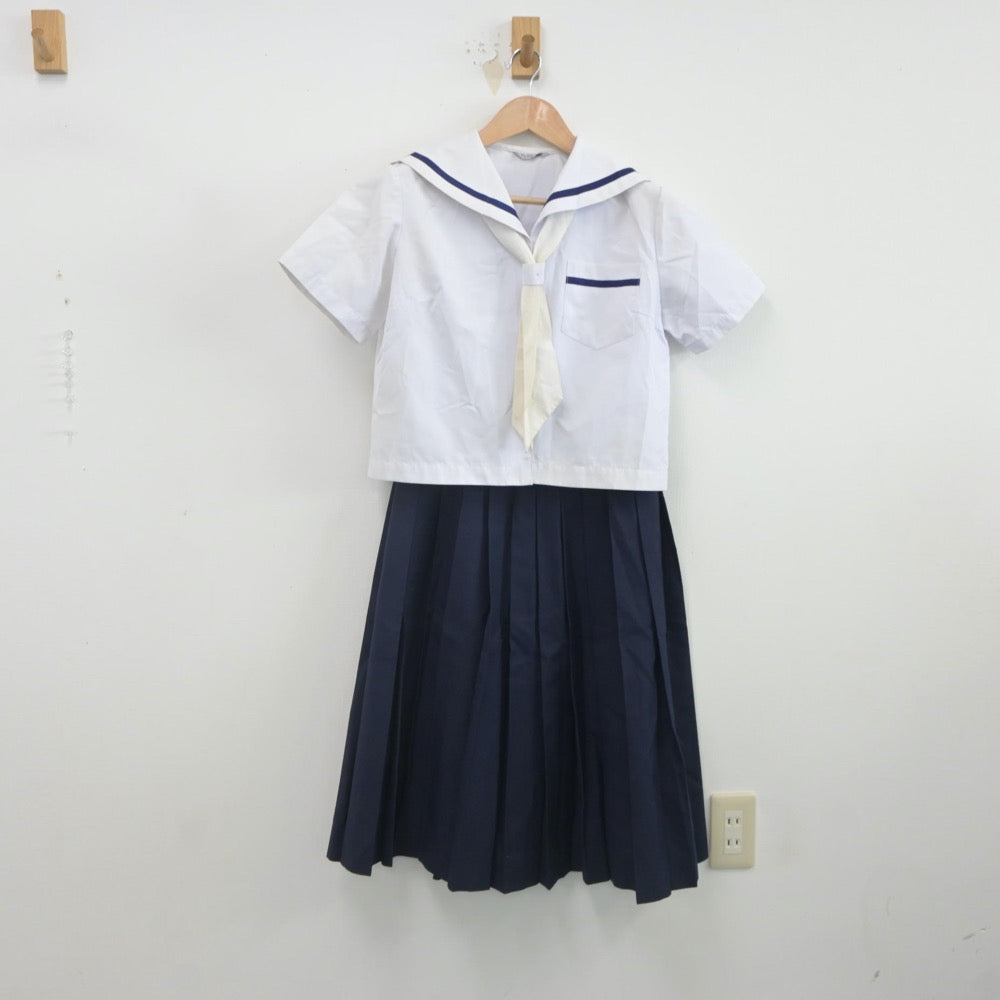 【中古】静岡県 開成中学校 女子制服 4点（セーラー服・セーラー服・スカート）sf021851