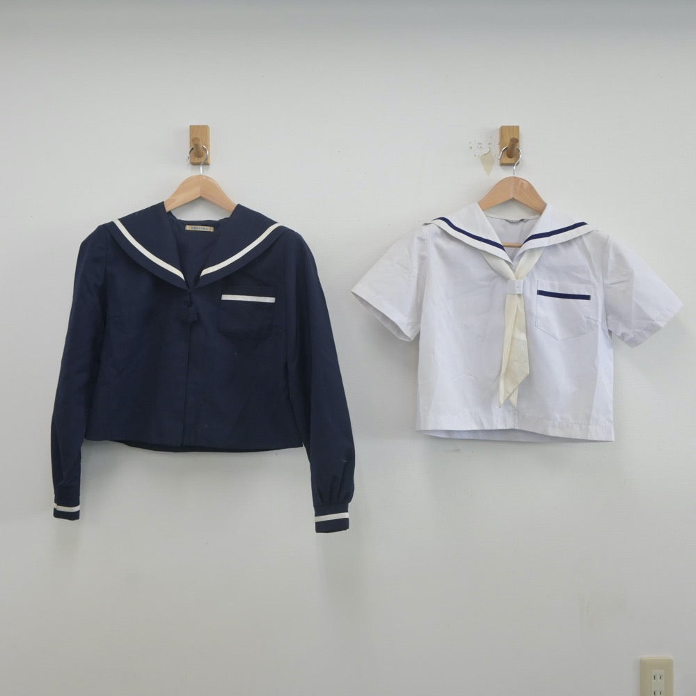 【中古】静岡県 開成中学校 女子制服 4点（セーラー服・セーラー服・スカート）sf021851