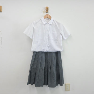 【中古】福岡県 博多高等学園 女子制服 3点（ニットベスト・シャツ・スカート）sf021857