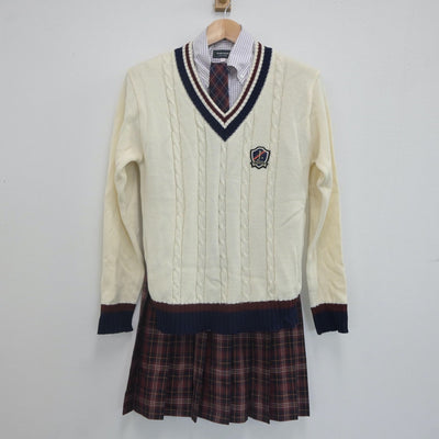 【中古】宮崎県 仙台城南高等学校 女子制服 6点（ブレザー・ニット・シャツ・スカート）sf021867