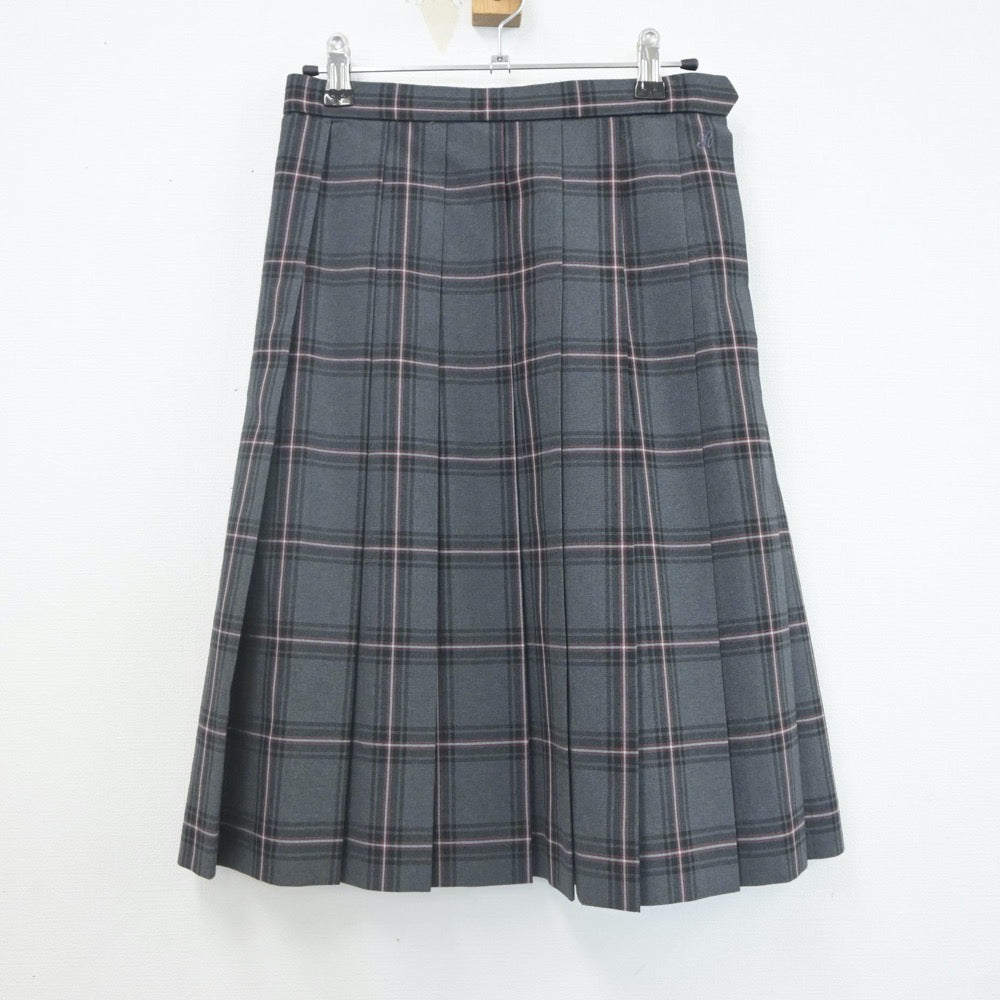 【中古】千葉県 麗澤中学高等学校 女子制服 2点（ニットベスト・スカート）sf021869