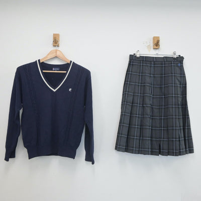 【中古】静岡県 浜松東高等学校 女子制服 2点（ニット・スカート）sf021870