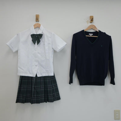 【中古】東京都 文京学院大学女子高等学校 女子制服 4点（ニット・シャツ・スカート）sf021873