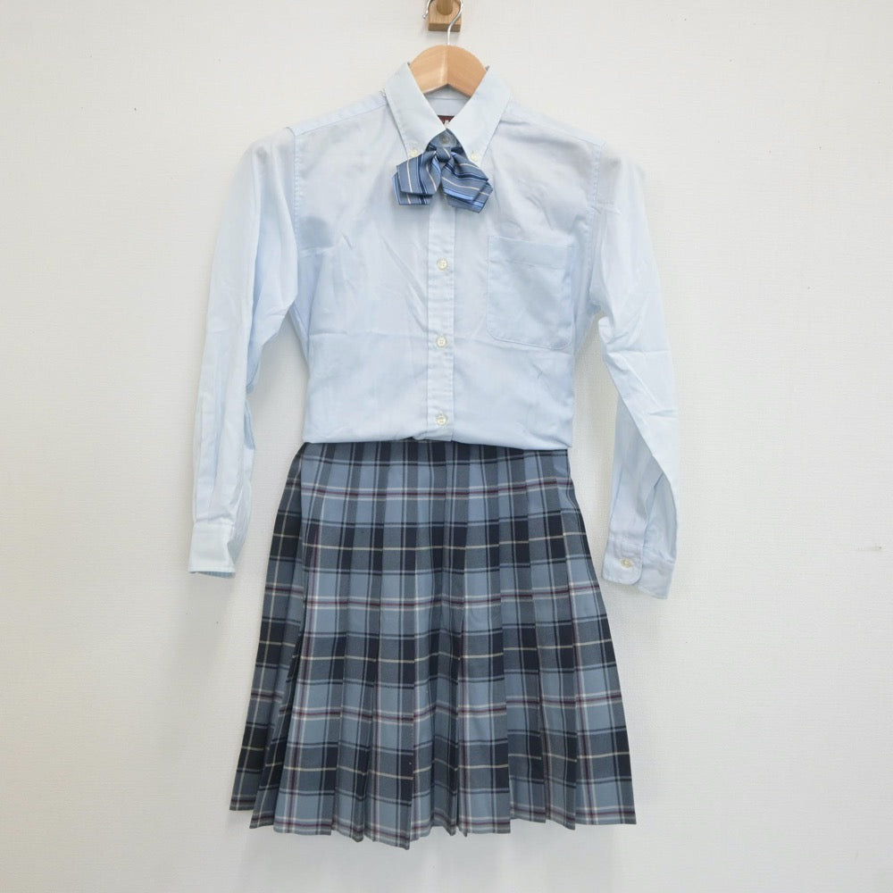 【中古】新潟県 加茂暁星高等学校 女子制服 3点（シャツ・スカート）sf021876