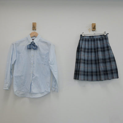 【中古】新潟県 加茂暁星高等学校 女子制服 3点（シャツ・スカート）sf021876