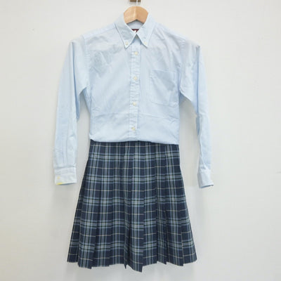 【中古】新潟県 加茂暁星高等学校 女子制服 2点（シャツ・スカート）sf021877