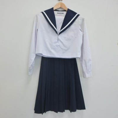 【中古】愛知県 刈谷高等学校 女子制服 2点（セーラー服・スカート）sf021879