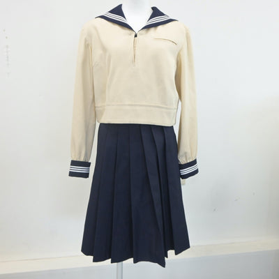 【中古】東京都 東京女学館高等学校 女子制服 2点（セーラー服・スカート）sf021886