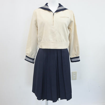 【中古】東京都 東京女学館中学校 女子制服 2点（セーラー服・スカート）sf021887