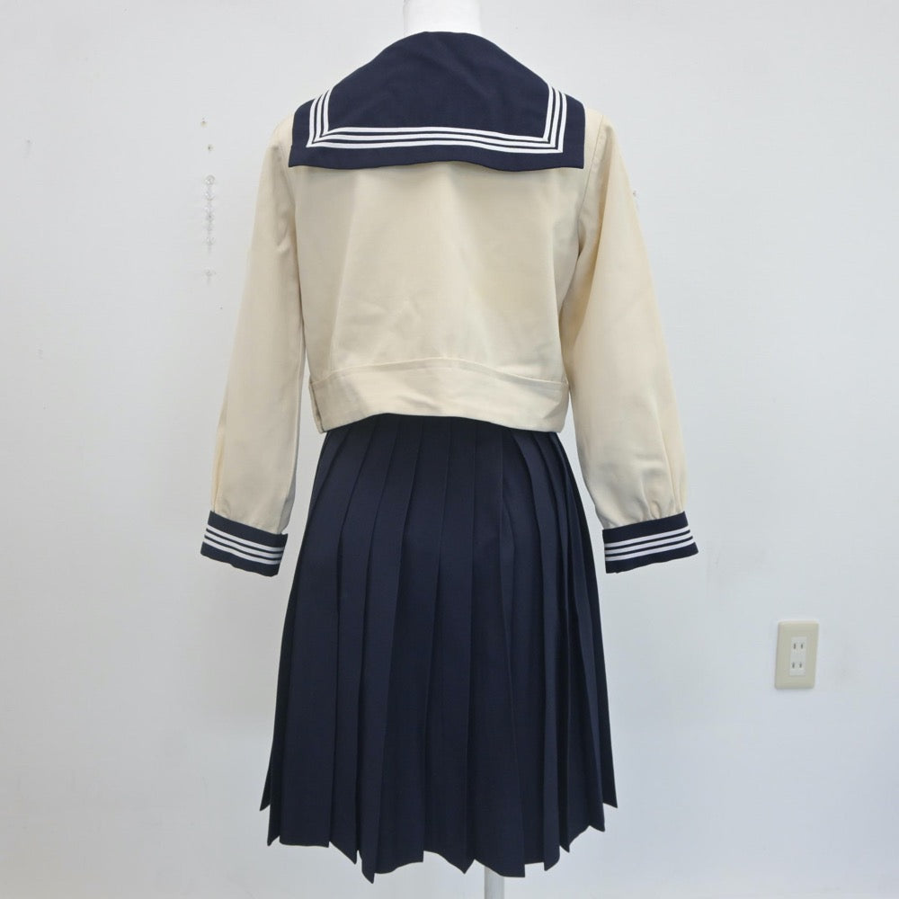 【中古】東京都 東京女学館中学校 女子制服 2点（セーラー服・スカート）sf021887